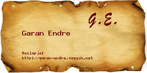 Garan Endre névjegykártya